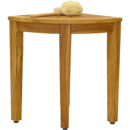 Banc de douche d'angle original Kai en teck