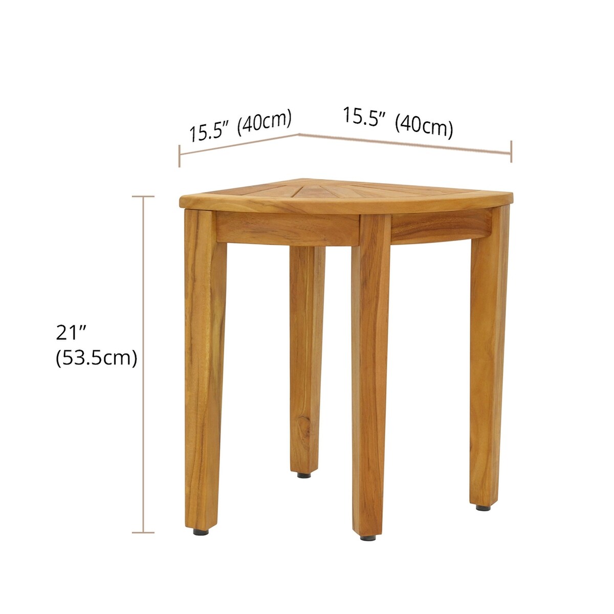 Banc de douche d'angle original Kai en teck