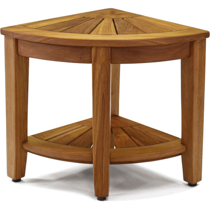 Banc de douche d'angle original Kai en teck