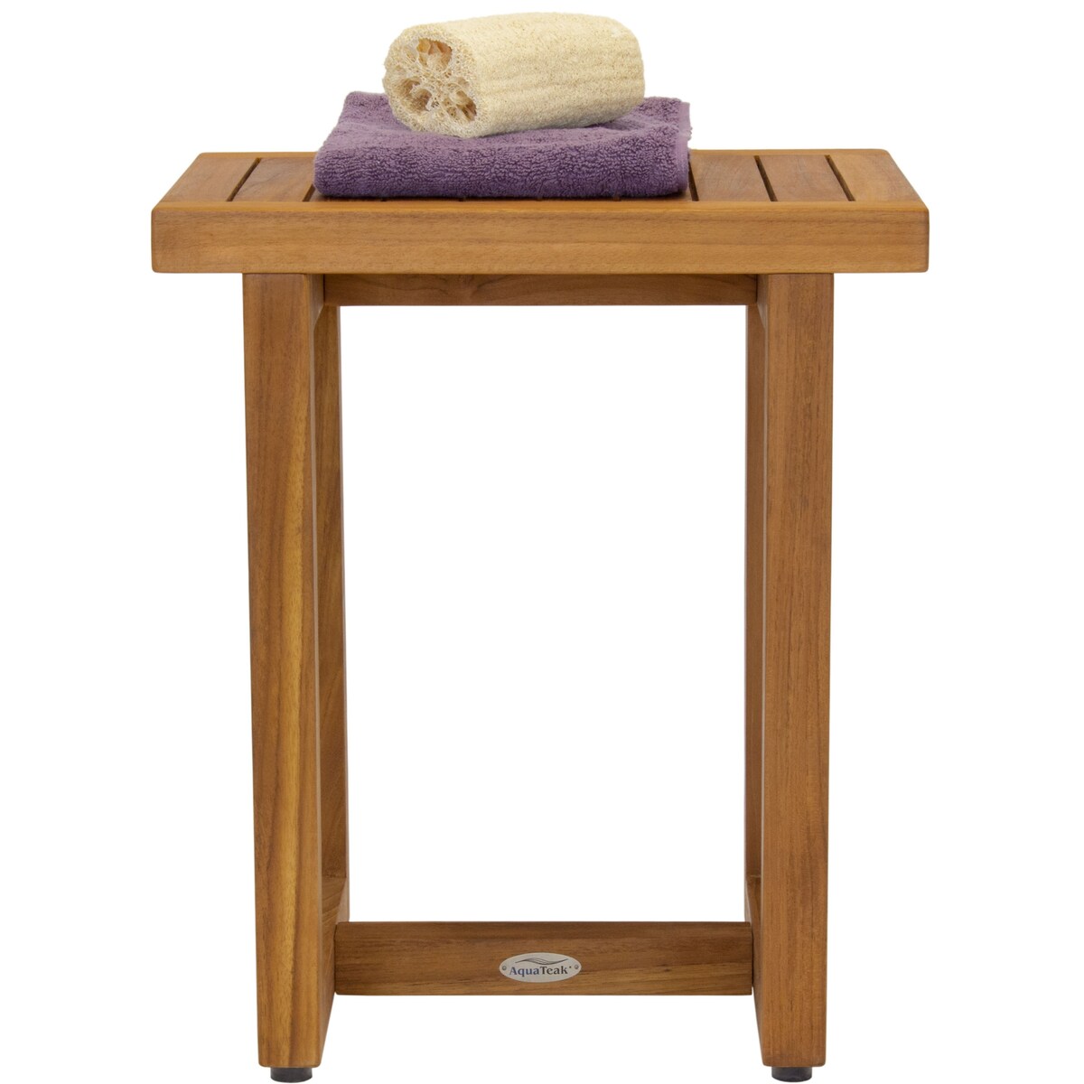 Banc de douche original en teck pour spa