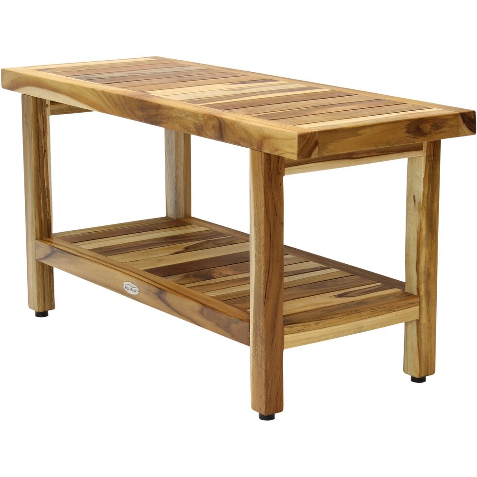 Banc de douche original en teck pour spa