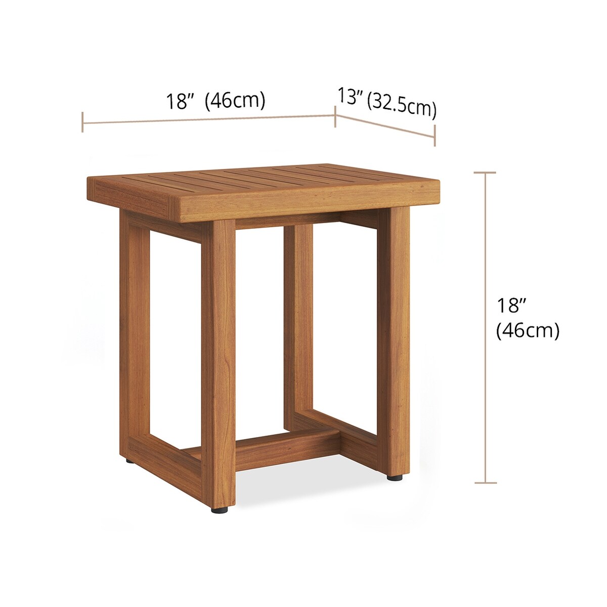 Banc de douche original en teck pour spa