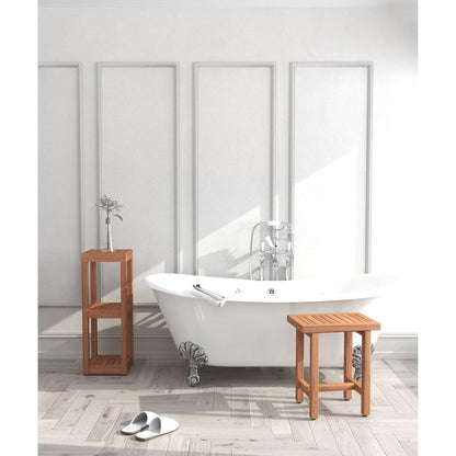 Banc de douche original en teck pour spa