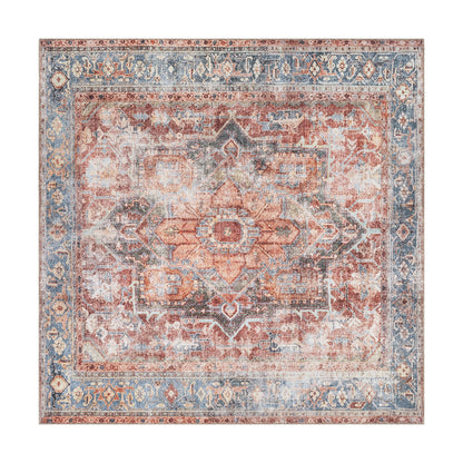 Tapis traditionnel vieilli lavable en machine