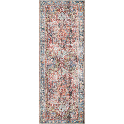 Tapis traditionnel vieilli lavable en machine