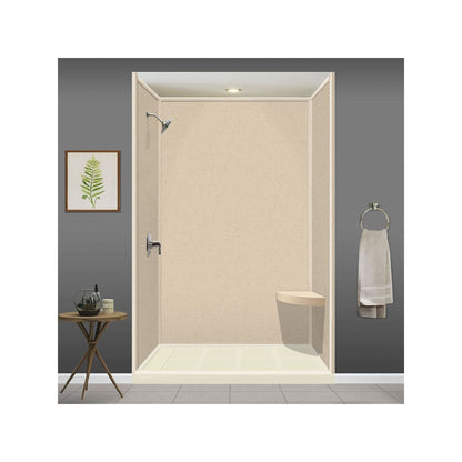 Siège de douche d'angle mural en surface solide Transolid Studio 14 po x 14 po - 14,5 po x 14,25 po x 3 po
