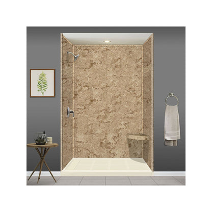 Siège de douche d'angle mural en surface solide Transolid Studio 14 po x 14 po - 14,5 po x 14,25 po x 3 po