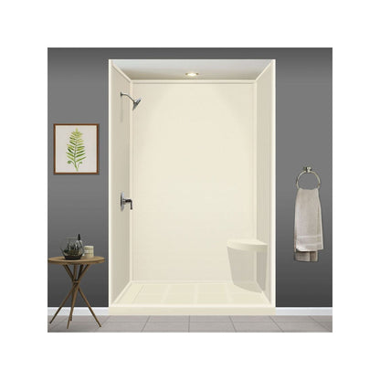 Siège de douche d'angle mural en surface solide Transolid Studio 14 po x 14 po - 14,5 po x 14,25 po x 3 po