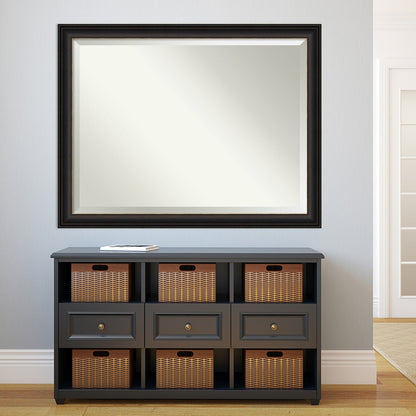 Miroir mural biseauté pour salle de bain - Cadre Trio en bronze huilé - Bronze huilé