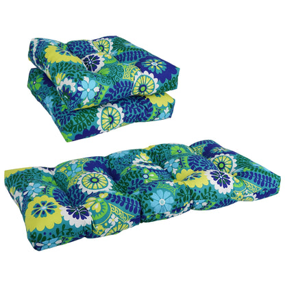 Ensemble de 3 coussins capitonnés pour canapé d'intérieur/extérieur - 19 x 19/19 x 42