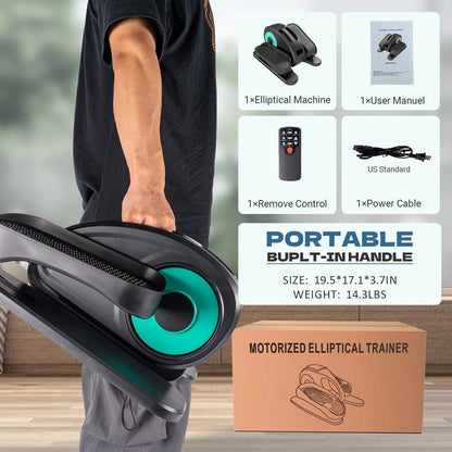 Appareil elliptique de bureau, vélo elliptique avec télécommande, pédalier assis pour seniors, adultes et adolescents