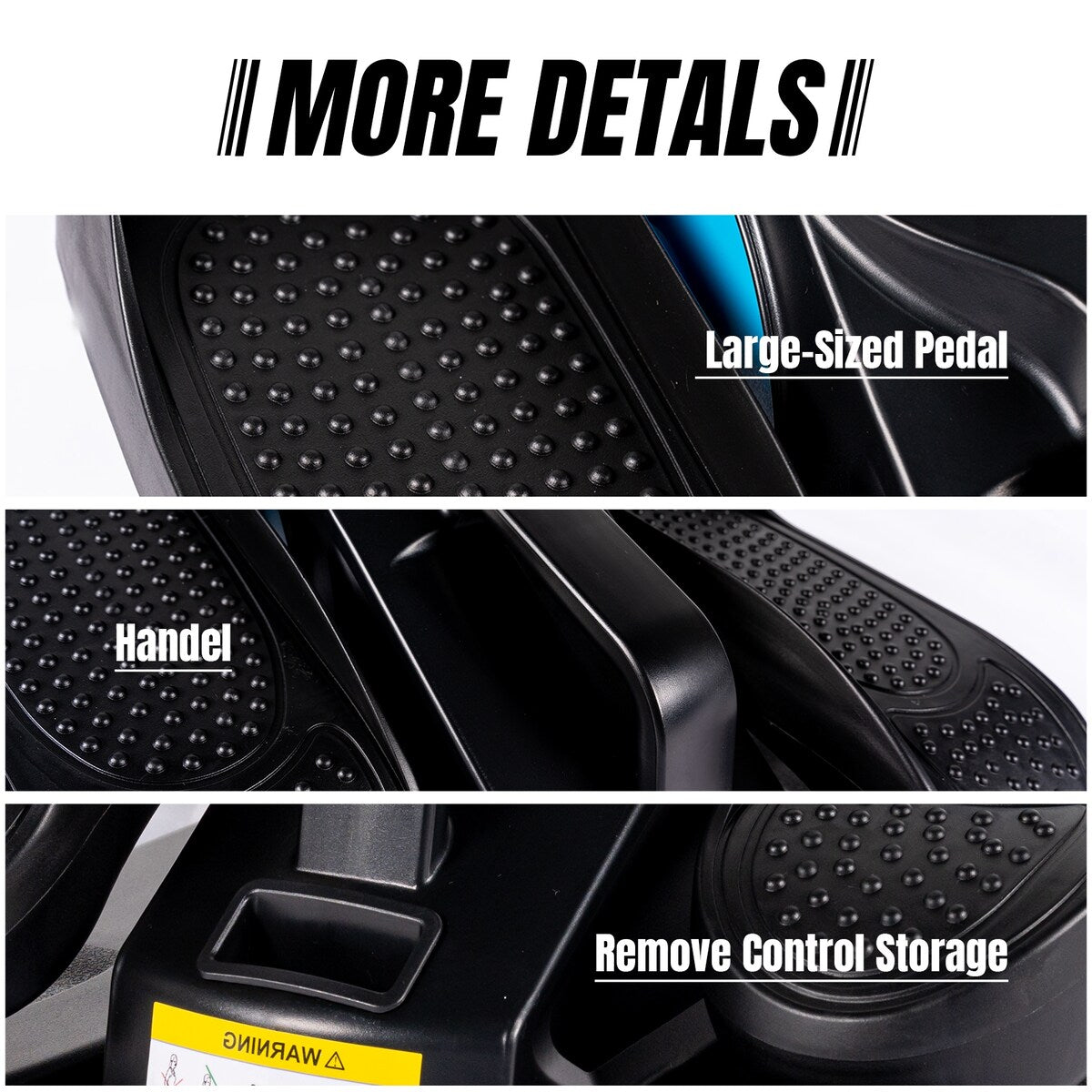 Appareil elliptique de bureau, vélo elliptique avec télécommande, pédalier assis pour seniors, adultes et adolescents