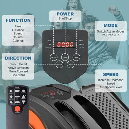 Appareil elliptique de bureau, vélo elliptique avec télécommande, pédalier assis pour seniors, adultes et adolescents