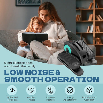 Appareil elliptique de bureau, vélo elliptique avec télécommande, pédalier assis pour seniors, adultes et adolescents