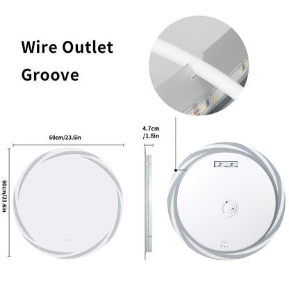 Miroir de salle de bain unique, grand format, rétroéclairé par LED, sans scintillement