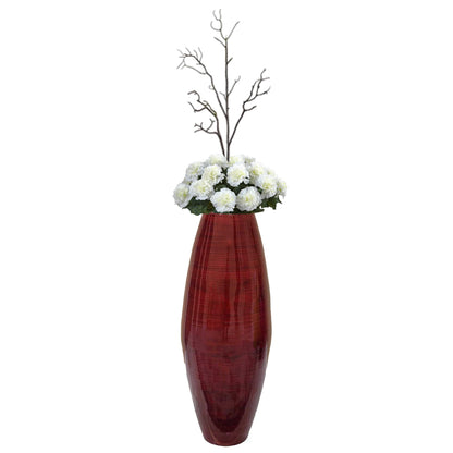 Vase cylindrique haut en bambou Uniquewise, élément décoratif pour les halls d'hôtel et les spas, idéal pour le salon ou le couloir.
