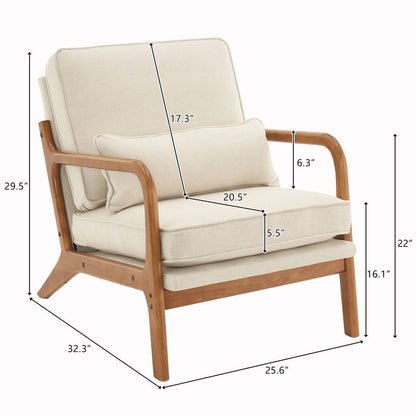 Fauteuil d'appoint rembourré de style moderne du milieu du siècle