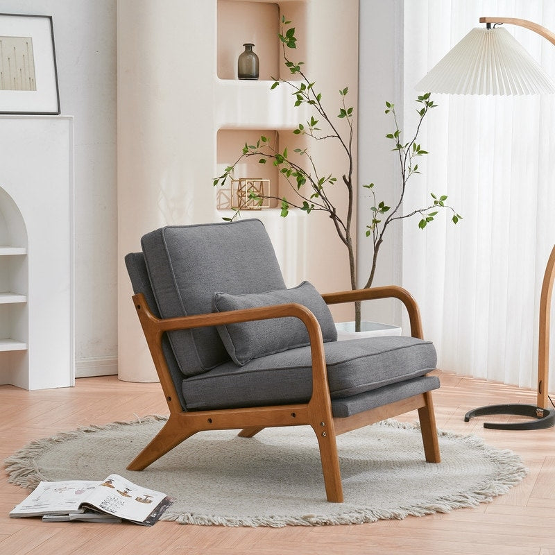 Fauteuil d'appoint rembourré de style moderne du milieu du siècle