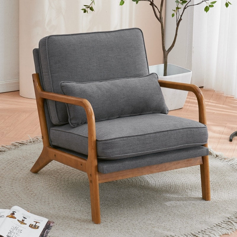 Fauteuil d'appoint rembourré de style moderne du milieu du siècle