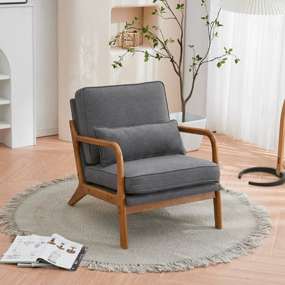 Fauteuil d'appoint rembourré de style moderne du milieu du siècle