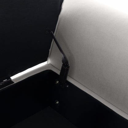 Banc de rangement rembourré avec accoudoirs, banc d'entrée avec couvercle capitonné rabattable, 128 cm (50,4 pouces).