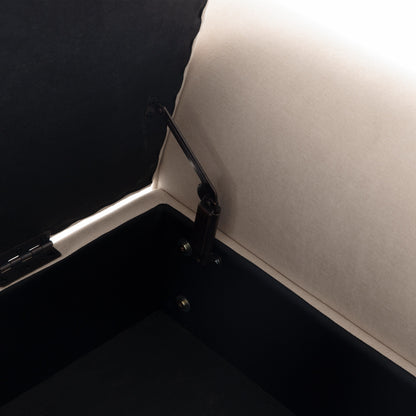 Banc de rangement rembourré avec accoudoirs, banc d'entrée avec couvercle capitonné rabattable, 128 cm (50,4 pouces).