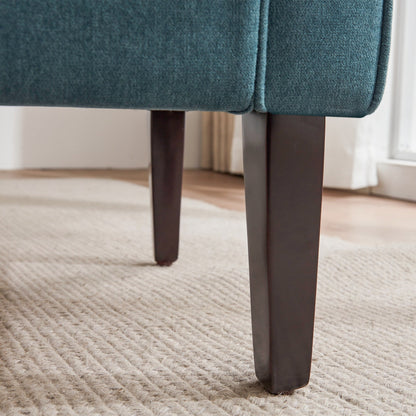 Banc de rangement rembourré avec accoudoirs, banc d'entrée avec couvercle capitonné rabattable, 128 cm (50,4 pouces).