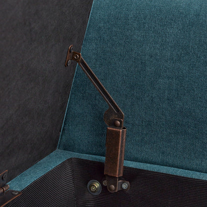 Banc de rangement rembourré avec accoudoirs, banc d'entrée avec couvercle capitonné rabattable, 128 cm (50,4 pouces).