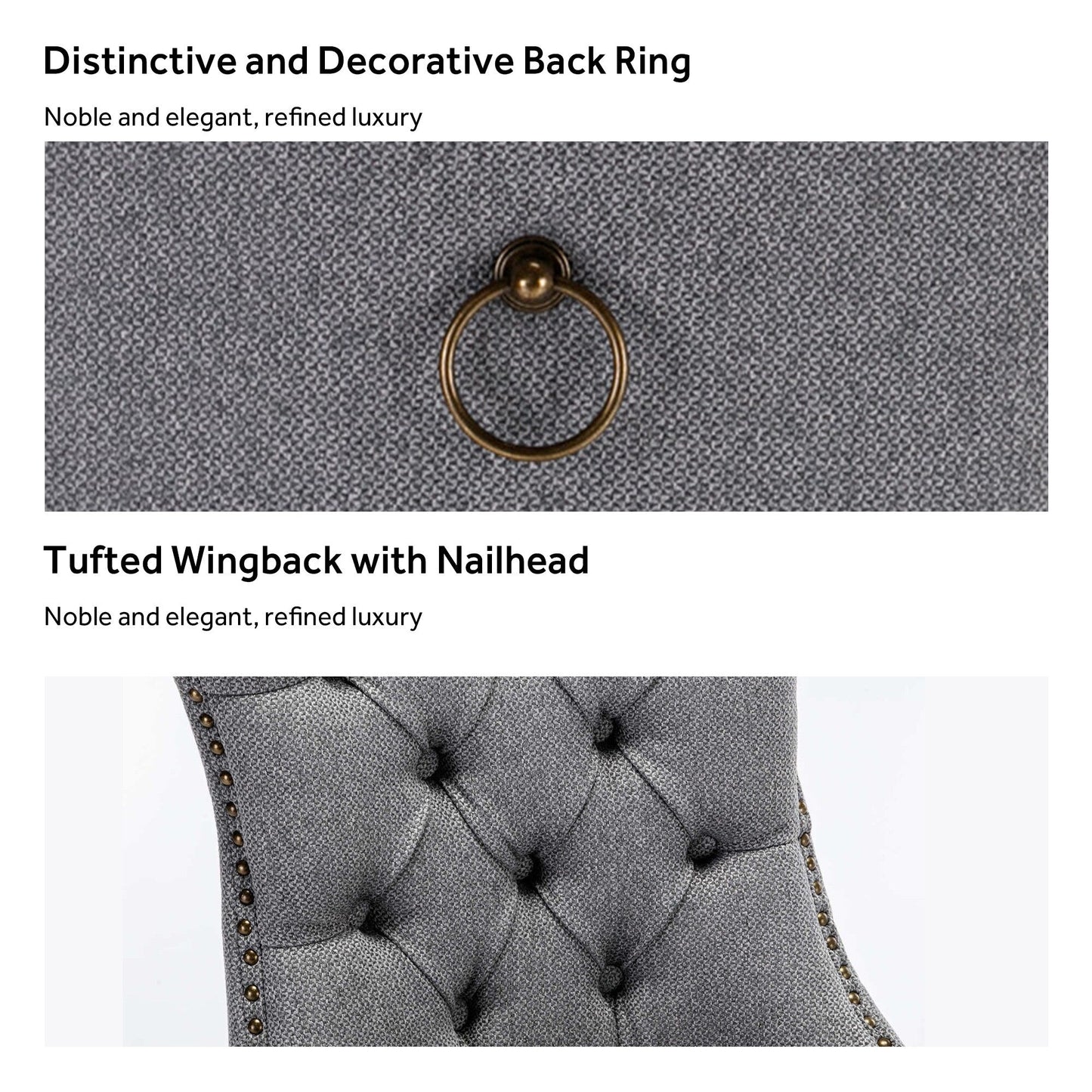 Ensemble de 6 chaises de salle à manger capitonnées en velours avec pieds en bois massif