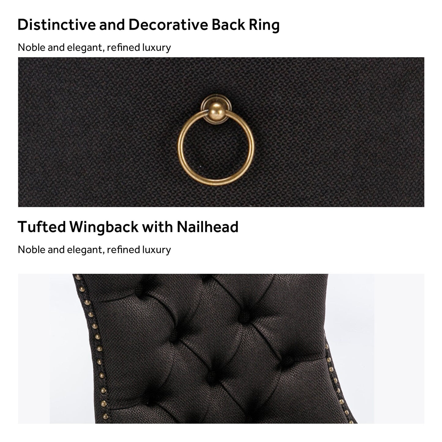 Ensemble de 6 chaises de salle à manger capitonnées en velours avec pieds en bois massif