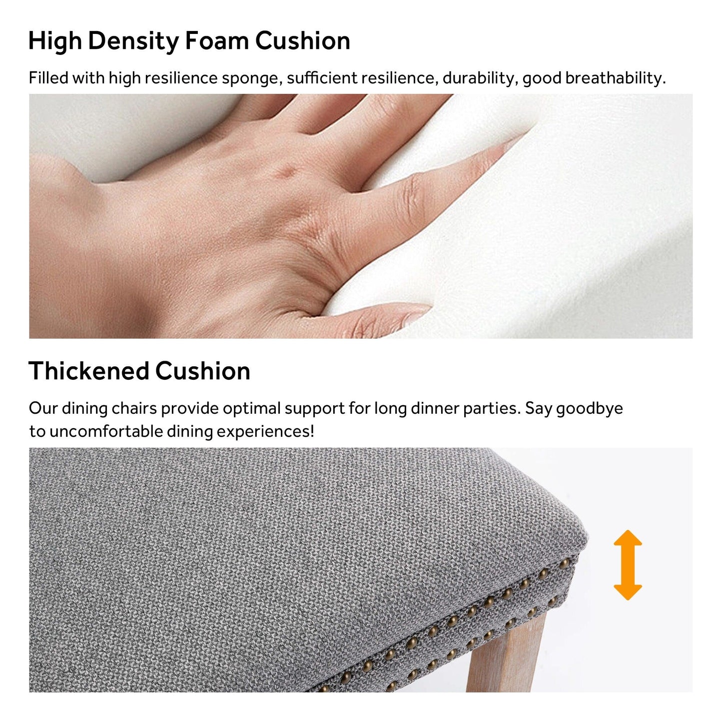 Ensemble de 6 chaises de salle à manger capitonnées en velours avec pieds en bois massif