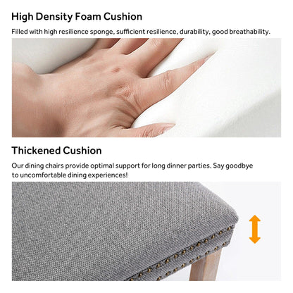 Ensemble de 6 chaises de salle à manger capitonnées en velours avec pieds en bois massif