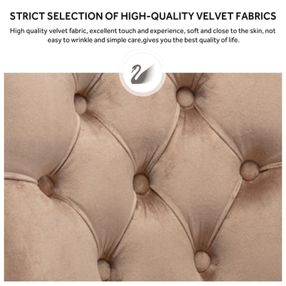 Ensemble de 6 chaises de salle à manger capitonnées en velours avec pieds en bois massif