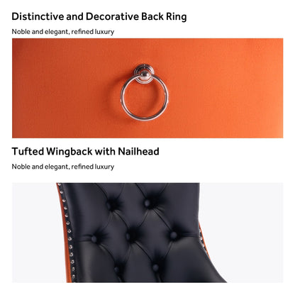 Ensemble de 6 chaises de salle à manger capitonnées en velours avec pieds en bois massif