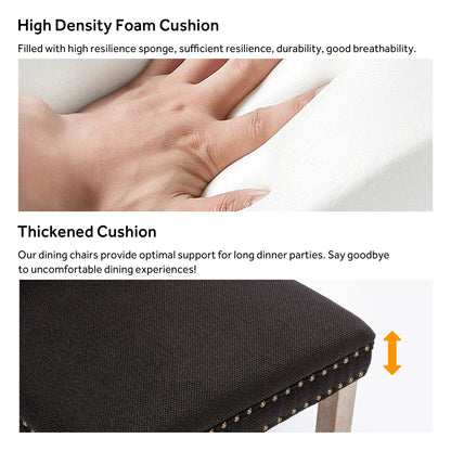 Ensemble de 6 chaises de salle à manger capitonnées en velours avec pieds en bois massif