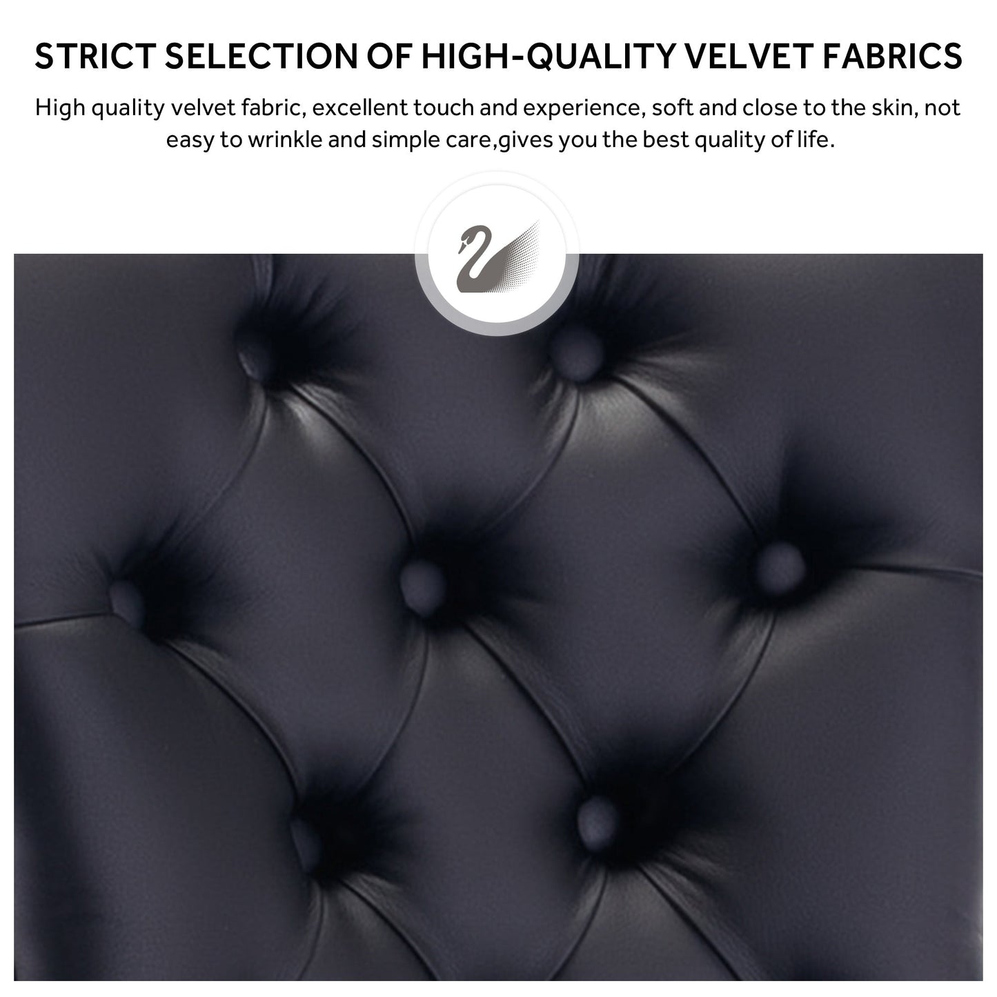 Ensemble de 6 chaises de salle à manger capitonnées en velours avec pieds en bois massif