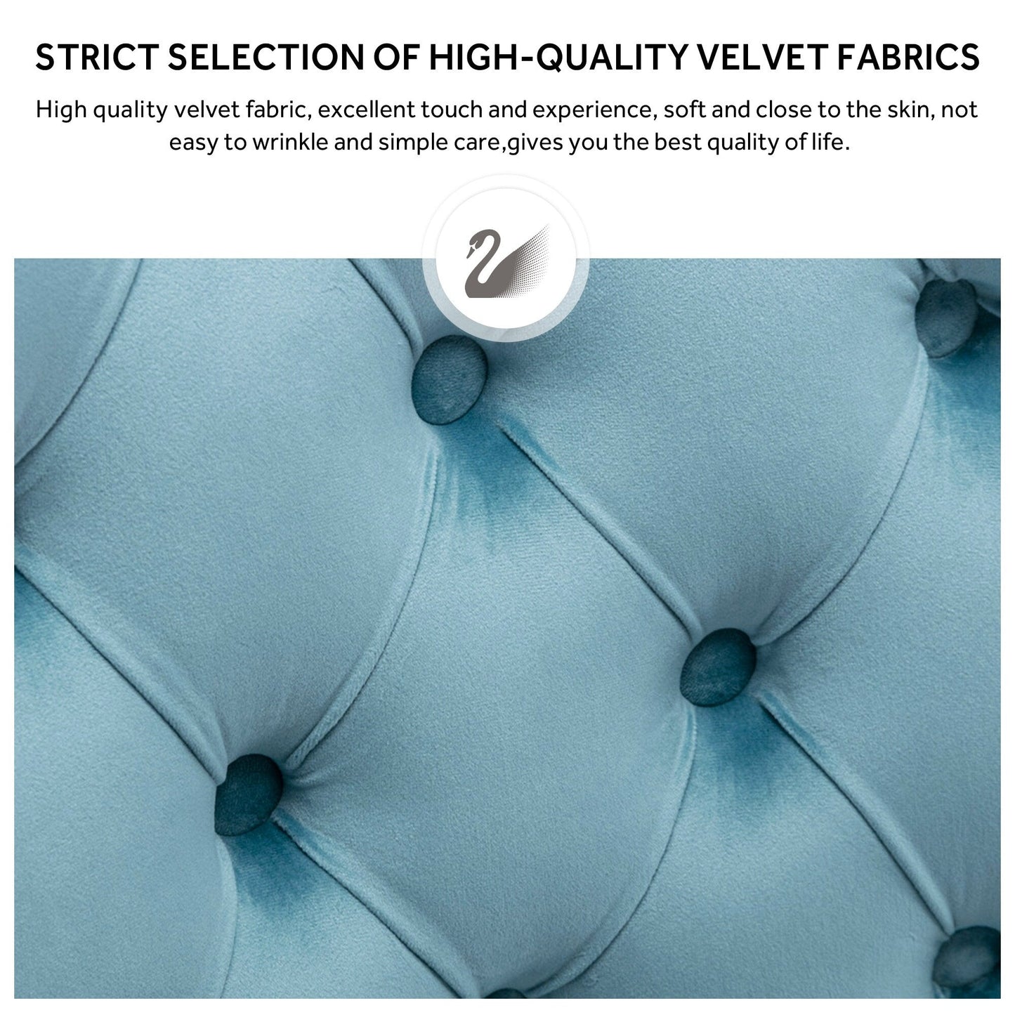 Ensemble de 6 chaises de salle à manger capitonnées en velours avec pieds en bois massif