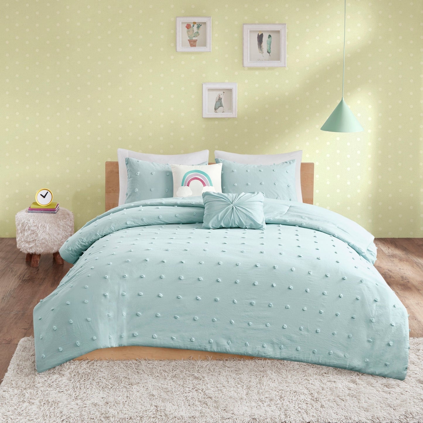 Ensemble de couette à pompons Ensley en coton jacquard par Intelligent Design Kids