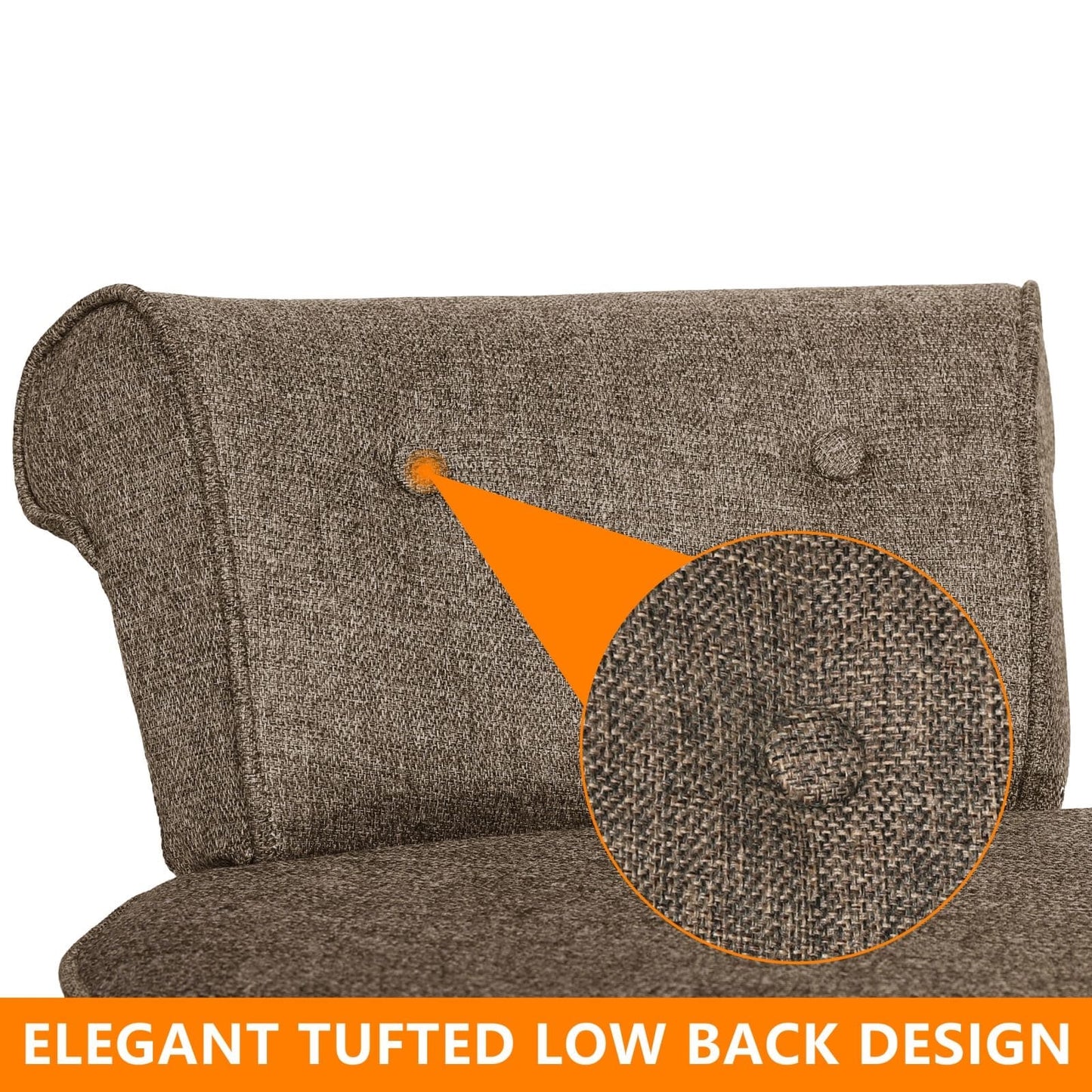 Tabouret de coiffeuse VEIKOUS avec dossier bas et pieds en bois - 17,3 x 15,7 x 25,1