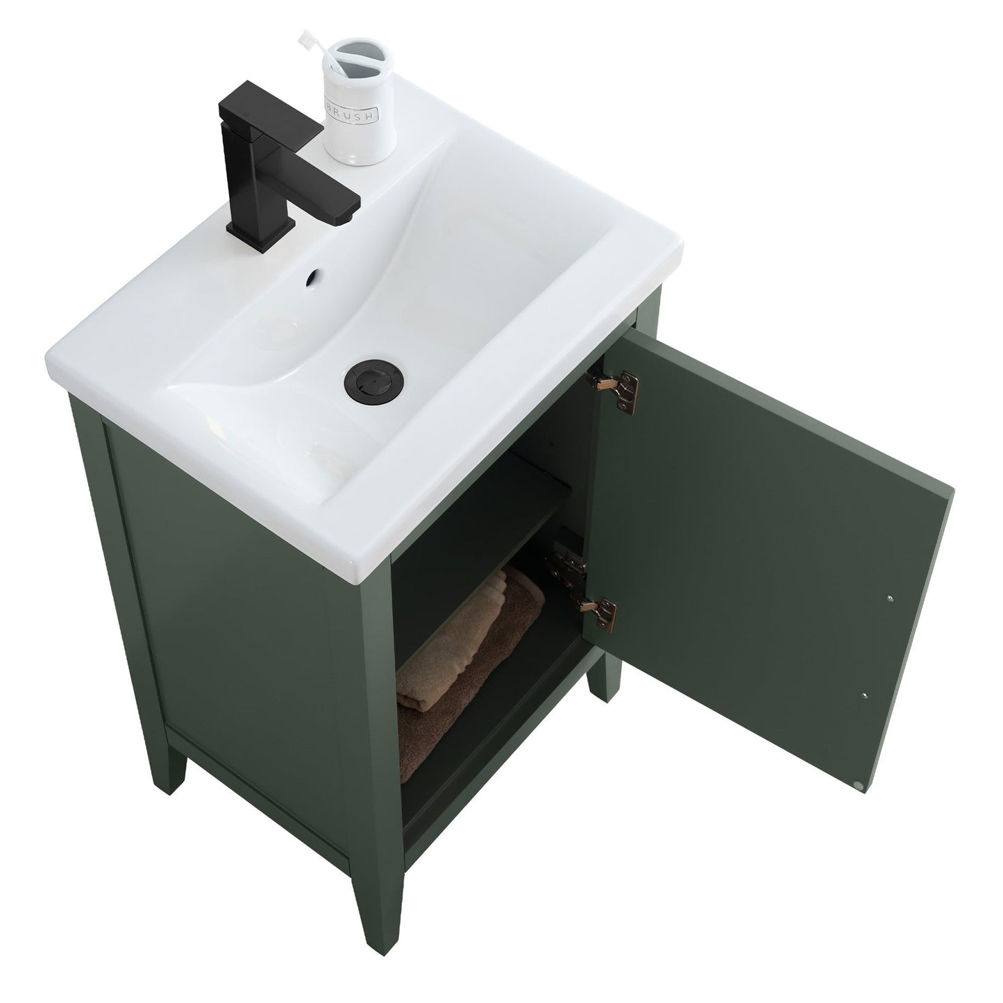 Meuble-lavabo simple vasque Vanity Art 20, 24 ou 30 pouces avec plan de travail en céramique