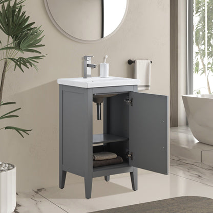 Meuble-lavabo simple vasque Vanity Art 20, 24 ou 30 pouces avec plan de travail en céramique