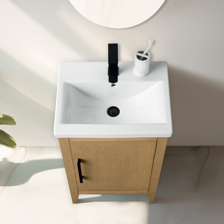 Meuble-lavabo simple vasque Vanity Art 20, 24 ou 30 pouces avec plan de travail en céramique