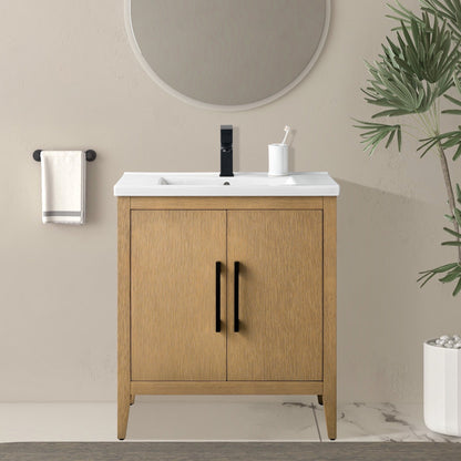 Meuble-lavabo simple vasque Vanity Art 20, 24 ou 30 pouces avec plan de travail en céramique