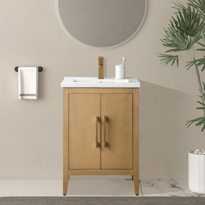Meuble-lavabo simple vasque Vanity Art 20, 24 ou 30 pouces avec plan de travail en céramique