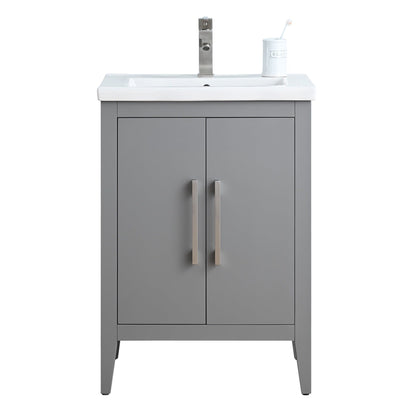 Meuble-lavabo simple vasque Vanity Art 20, 24 ou 30 pouces avec plan de travail en céramique