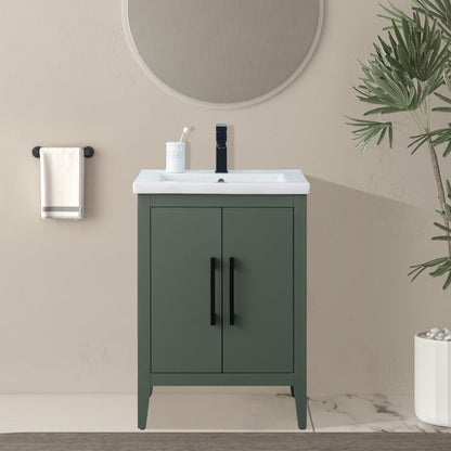 Meuble-lavabo simple vasque Vanity Art 20, 24 ou 30 pouces avec plan de travail en céramique
