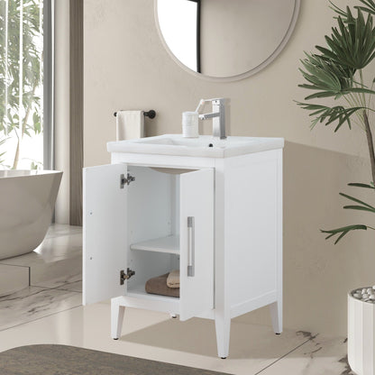 Meuble-lavabo simple vasque Vanity Art 20, 24 ou 30 pouces avec plan de travail en céramique