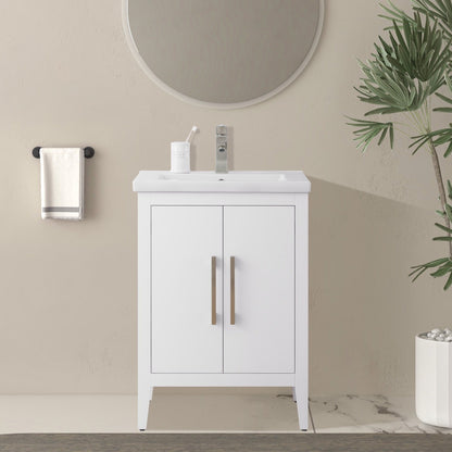 Meuble-lavabo simple vasque Vanity Art 20, 24 ou 30 pouces avec plan de travail en céramique