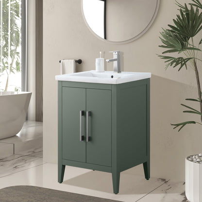 Meuble-lavabo simple vasque Vanity Art 20, 24 ou 30 pouces avec plan de travail en céramique