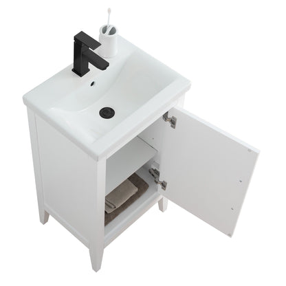 Meuble-lavabo simple vasque Vanity Art 20, 24 ou 30 pouces avec plan de travail en céramique